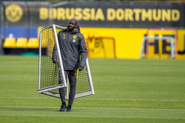 Football 1 Bundesliga, Season 2020 2021, Training of Borussia Dortmund on 13 10 2020 in Dortmund Brackel Nordrhein Westfalen Otto Addo scores a goal Copyright: xGuidoxKirchnerx
