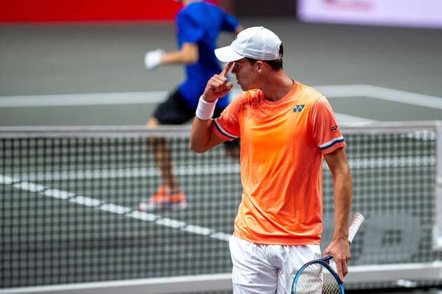In Daniel ALTMEIER GER , Daniel ALTMEIER GER vs Henri LAAKSONEN SUI , TENNIS, bett1hulks Indoor, 13 10 2020, GER, TENNIS, ATP TOUR, bett1hulks Indoor, Daniel ALTMEIER GER vs Henri LAAKSONEN SUI , 13 10 2020 KOELN Copyright: xEibner-Pressefotox EP_BSO
