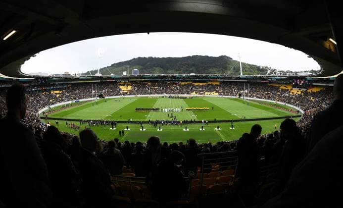 Sport Bilder des Tages 11th October 2020; Sky Stadium, Wellington, New Zealand; during the Bledisloe Cup rugby union test match between the New Zealand All Blacks and Australia Wallabies. Sky Stadium, Wellington, Sunday 11 October 2020.  ActionPlus12240693 AndrewxCornaga