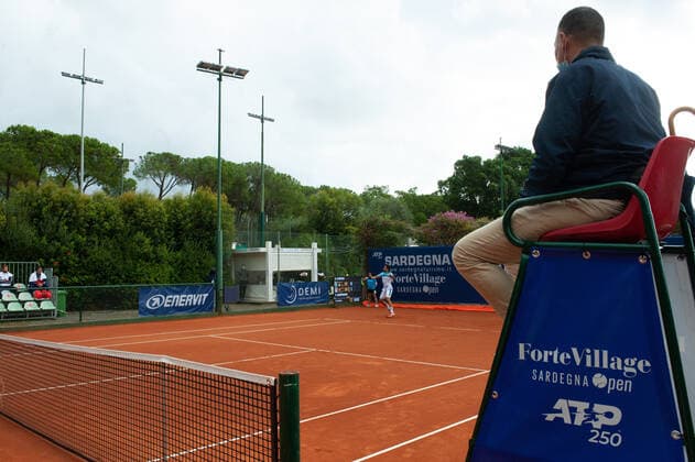 Photo Alessandro Tocco LaPresse October 14, 2020 Santa Margherita di Pula, Cagliari (Italy) Tennis Tennis, Forte Village Sardegna Open In the pic:Salvatore Caruso  Copyright: xToccoxAlessandro LaPressex