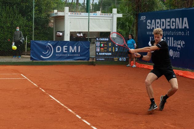 Photo Alessandro Tocco LaPresse October 14, 2020 Santa Margherita di Pula, Cagliari (Italy) Tennis Tennis, Forte Village Sardegna Open In the pic:Yannick Hanfmann  Copyright: xToccoxAlessandro LaPressex