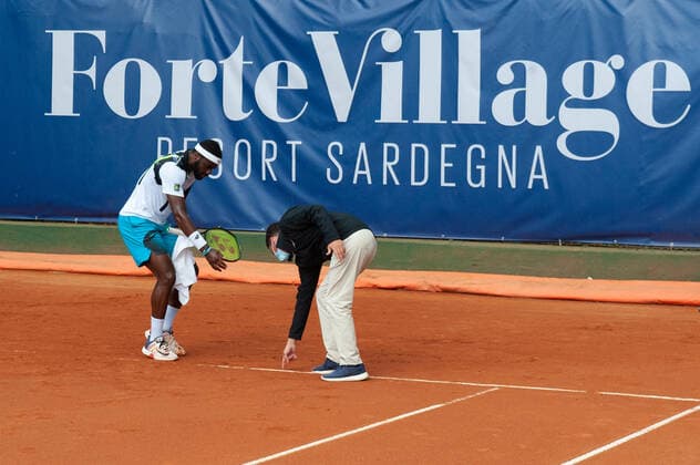 Photo Alessandro Tocco LaPresse October 14, 2020 Santa Margherita di Pula, Cagliari (Italy) Tennis Tennis, Forte Village Sardegna Open In the pic:Frances Tiafoe  Copyright: xToccoxAlessandro LaPressex