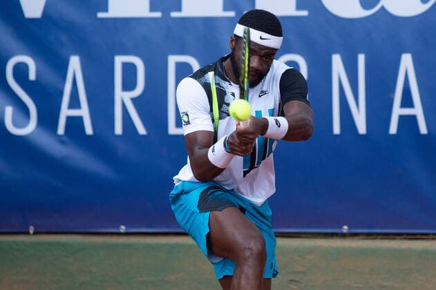 Photo Alessandro Tocco LaPresse October 14, 2020 Santa Margherita di Pula, Cagliari (Italy) Tennis Tennis, Forte Village Sardegna Open In the pic:Frances Tiafoe  Copyright: xToccoxAlessandro LaPressex