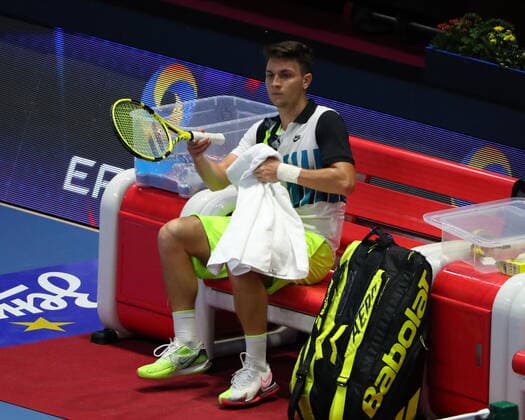 Russian Federation. Saint-Petersburg. SIBUR Arena. International tennis tournament ATP, Tennis Herren St. Petersburg Open By 2020. ATP500. Tennis. Match on October 14, 2020. Match Cameron Norrie - The Miomir Kecmanovic. Tennis player Cameron Norrie. MaksimxKonstantinov
