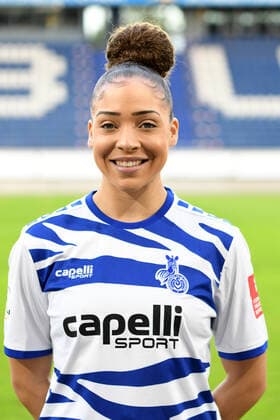 Jorain Baucom MSV Duisburg women 12 10 2020, football, women football Bundesliga, MSV Duisburg Teampraesentation 2020 21 DFL DFB REGULATIONS PROHIBIT ANY USE OF PHOTOGRAPHS AS IMAGE SEQUENCES AND OR QUASI VIDEO 12 10 2020, football, women football Bundesliga, MSV Duisburg Teampraesentation 2020 21 Duisburg Copyright: xThomasxThienelx Eibner-Pressefotox EP_ttl
