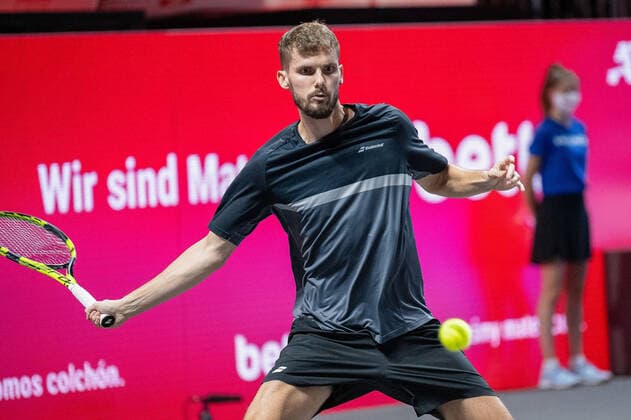 In the Oscar OTTE GER , Oscar OTTE GER vs RADU ALBOT MDA , TENNIS, bett1hulks Indoor, 14 10 2020, GER, TENNIS, ATP TOUR, bett1hulks Indoor, OSCAR OTTE GER vs RADU ALBOT MDA , 14 10 2020 COLOGNE Copyright: xEibner-Pressefotox EP_BSO