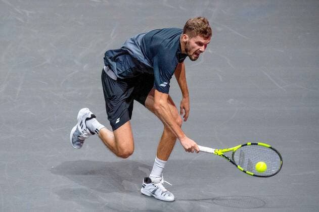 In the Oscar OTTE GER , Oscar OTTE GER vs RADU ALBOT MDA , TENNIS, bett1hulks Indoor, 14 10 2020, GER, TENNIS, ATP TOUR, bett1hulks Indoor, OSCAR OTTE GER vs RADU ALBOT MDA , 14 10 2020 COLOGNE Copyright: xEibner-Pressefotox EP_BSO