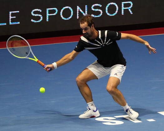 Russian Federation. Saint-Petersburg. SIBUR Arena. International tennis tournament ATP, Tennis Herren St. Petersburg Open By 2020. ATP500. Tennis. Match on October 14, 2020. Match Daniil Medvedev - Richard Gasquet. Tennis player Daniil Medvedev. MaksimxKonstantinov