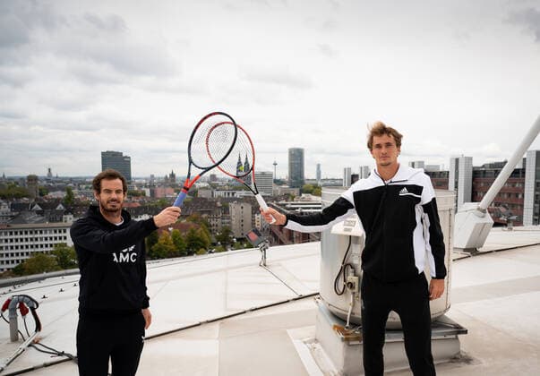 bett1HULKS INDOORS 2020, Cologne, Cologne Photoshooting on the rooftop of the Lanxess Arena with bett1HULKS INDOORS players Andy Murray GBR and Alexander Zverev GER bett1HULKS INDOORS