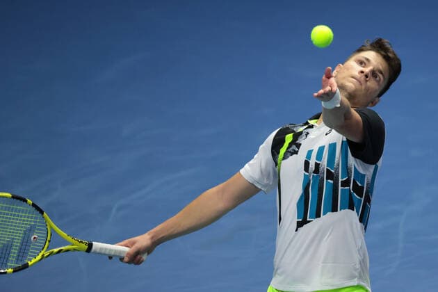 ST. PETERSBURG, RUSSIA - OCTOBER 14: Miomir Kecmanovc during the ATP, Tennis Herren St.Petersburg Open on October 14, 2020 at Sibur Arena in Saint Petersburg, Russia. (Photo by Anatoliy Medved Icon Sportswire) TENNIS: OCT 14 St Petersburg Open Icon201014006