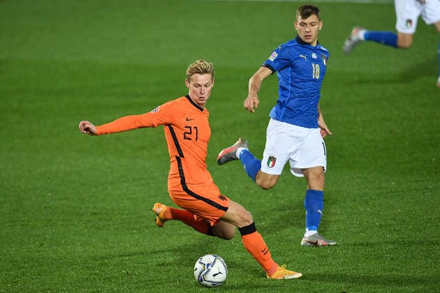 Frenkie De Jong of Netherlands during the Uefa Nation League Group Stage A1 football match between Italy and Netherlands at Atleti azzurri d Italia Stadium in Bergamo (Italy), October, 14, 2020. Photo Andrea Staccioli Insidefoto andreaxstaccioli