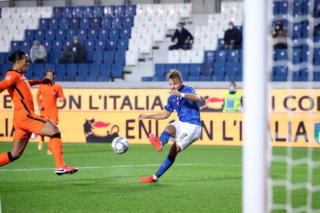 Photo Stefano Nicoli LaPresse 14-10-2020 Soccer Italy Vs Netherlands Uefa Nations League - League A - Gruop 1 Gewiss Stadium In The Picture Ciro Immobile shoots  Copyright: xStefanoxNicoli LaPressex