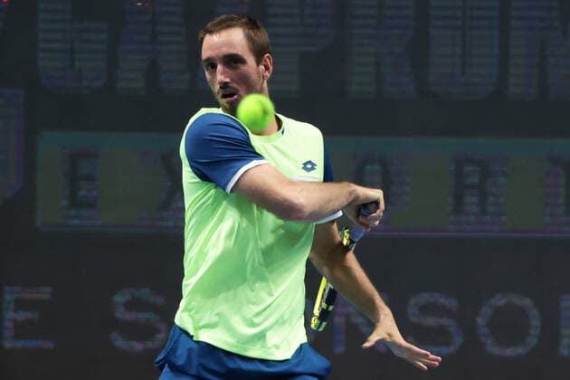 ST. PETERSBURG, RUSSIA - OCTOBER 14: Viktor Troicki during the ATP, Tennis Herren St.Petersburg Open on October 14, 2020 at Sibur Arena in Saint Petersburg, Russia. (Photo by Anatoliy Medved Icon Sportswire) TENNIS: OCT 14 St Petersburg Open Icon201014065