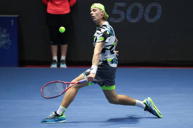 ST. PETERSBURG, RUSSIA - OCTOBER 14: Denis Shapovalov during the ATP, Tennis Herren St.Petersburg Open on October 14, 2020 at Sibur Arena in Saint Petersburg, Russia. (Photo by Anatoliy Medved Icon Sportswire) TENNIS: OCT 14 St Petersburg Open Icon201014074