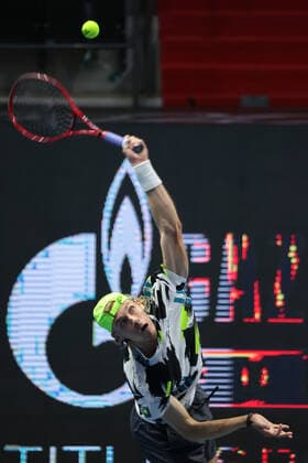 ST. PETERSBURG, RUSSIA - OCTOBER 14: Denis Shapovalov during the ATP, Tennis Herren St.Petersburg Open on October 14, 2020 at Sibur Arena in Saint Petersburg, Russia. (Photo by Anatoliy Medved Icon Sportswire) TENNIS: OCT 14 St Petersburg Open Icon201014077