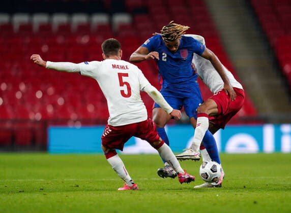 Reece James (Chelsea) of England during the UEFA Nations League match played behind closed doors due to the current government Covid-19 rules within sports venues between England and Denmark at Wembley Stadium, London, England on 14 October 2020. Copyright: xAndyxRowlandx PMI-3658-0123