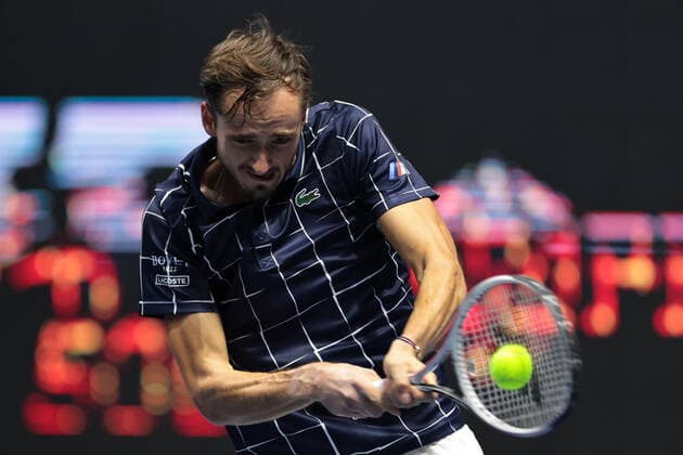 ST PETERSBURG, RUSSIA - OCTOBER 14: Daniil Medvedev during the ATP, Tennis Herren St. Petersburg Open on October 14, 2020 at Sibur Arena in Saint Petersburg, Russia. (Photo by Anatoliy Medved Icon Sportswire) TENNIS: OCT 14 St Petersburg Open Icon201014101