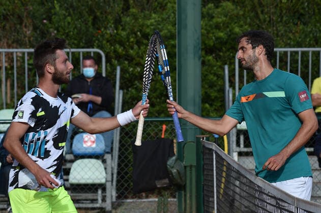 Photo Alessandro Tocco LaPresse October 15, 2020 Santa Margherita di Pula, Cagliari (Italy) Tennis Tennis, Forte Village Sardegna Open In the pic:Albert Ramos Vinolas, Corentin Moutet  Copyright: xToccoxAlessandro LaPressex