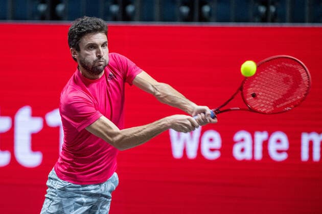 Gilles SIMON FRA , Action, Tennis, bett1HULKS Indoors 2020, Champions Trophy, ATP 250 tournament on 15 10 2020 in Cologne Germany Â