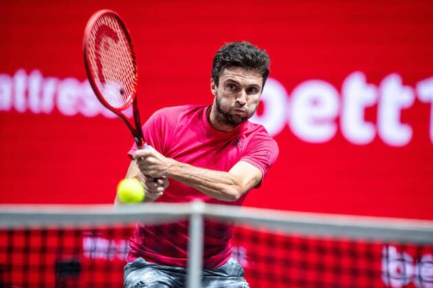 Gilles SIMON FRA , Action, Tennis, bett1HULKS Indoors 2020, Champions Trophy, ATP 250 tournament on 15 10 2020 in Cologne Germany Â