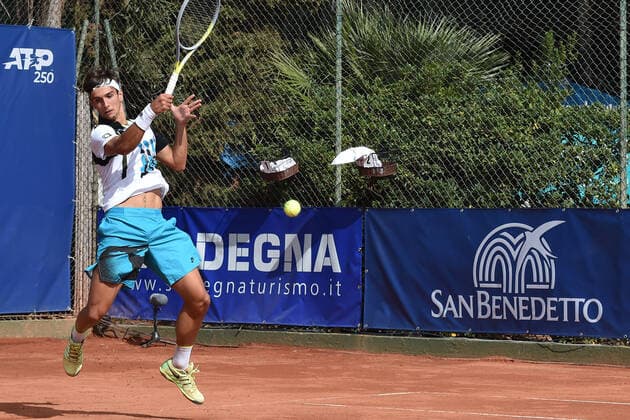 Photo Alessandro Tocco LaPresse October 16, 2020 Santa Margherita di Pula, Cagliari (Italy) Tennis Tennis, Forte Village Sardegna Open In the pic:Lorenzo Musetti  Copyright: xToccoxAlessandro LaPressex