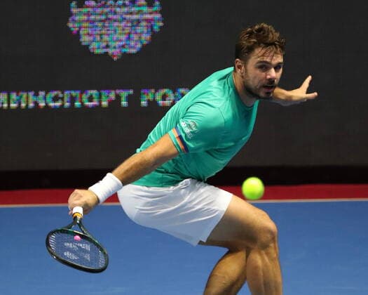 Russian Federation. Saint-Petersburg. SIBUR Arena. International tennis tournament ATP, Tennis Herren St. Petersburg Open By 2020. ATP500. Tennis. Match on October 16, 2020. Match Stan Wawrinka - Denis Shapovalov. Tennis Player Stan Wawrinka. MaksimxKonstantinov