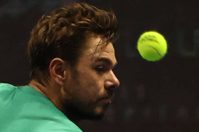 ST PETERSBURG, RUSSIA - OCTOBER 16, 2020: Switzerland s Stan Wawrinka in a quarterfinal match against Canada s Denis Shapovalov at the St Petersburg Open 2020 international tournament held at Sibur Arena. Alexander Demianchuk TASS  TS0EB0A1