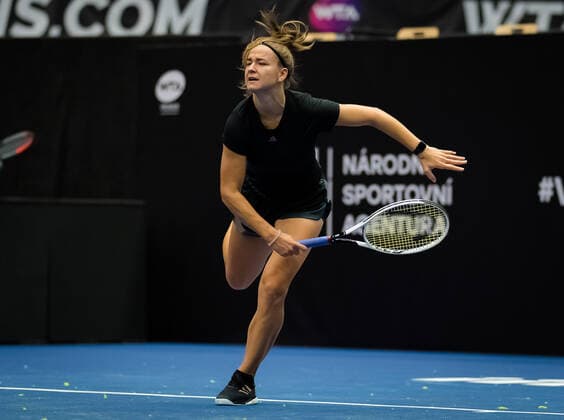 October 16, 2020, Ostrava, CZECH REPUBLIC: Karolina Muchova of the Czech Republic during practice at the 2020 J&T Banka Ostrava Open WTA, Tennis Damen Premier tennis tournament Ostrava CZECH REPUBLIC - ZUMAa181 20201016_zaa_a181_125 Copyright: xRobxPrangex