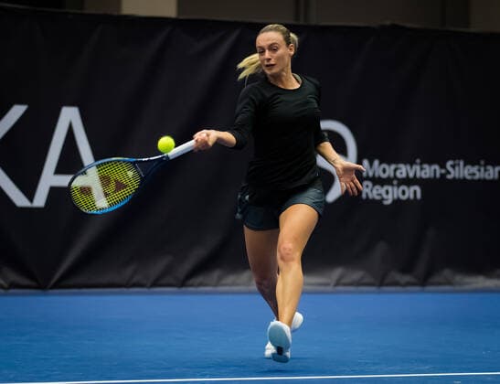 October 17, 2020, Ostrava, CZECH REPUBLIC: Ana Bogdan of Romania in action during the first qualifications round at the 2020 J&T Banka Ostrava Open WTA, Tennis Damen Premier tennis tournament against Sara Sorribes Tormo of Spain Ostrava CZECH REPUBLIC - ZUMAa181 20201017_zaa_a181_004 Copyright: xRobxPrangex