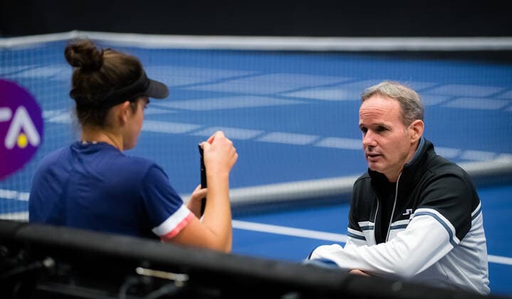 October 17, 2020, Ostrava, CZECH REPUBLIC: Michael Geserer during practice with Jennifer Brady at the 2020 J&T Banka Ostrava Open WTA, Tennis Damen Premier tennis tournament Ostrava CZECH REPUBLIC - ZUMAa181 20201017_zaa_a181_026 Copyright: xRobxPrangex