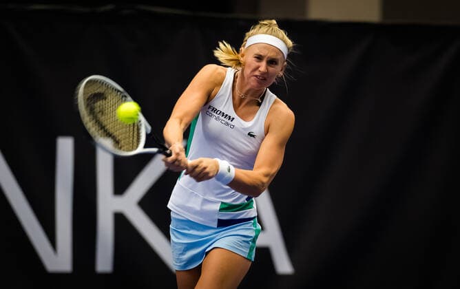 October 17, 2020, Ostrava, CZECH REPUBLIC: Jil Teichmann of Switzerland in action during the first qualifications round at the 2020 J&T Banka Ostrava Open WTA, Tennis Damen Premier tennis tournament against Anna-Lena Friedsam of Germany Ostrava CZECH REPUBLIC - ZUMAa181 20201017_zaa_a181_092 Copyright: xRobxPrangex