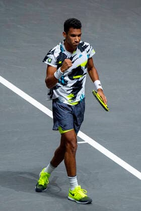Cheered by Felix AUGER ALIASSIME CAN , Felix AUGER ALIASSIME CAN vs ARoberto BAUTISTA AGUT ESP , TENNIS, bett1hulks Indoor, 2 semi-finals, 17 10 2020, GER, TENNIS, ATP TOUR, bett1hulks Indoor, 2 semi-finals, Felix AUGER ALIASSIME CAN vs ARoberto BAUTISTA AGUT ESP , 17 10 2020 KOELN Copyright: xEibnerxPressefotox xBenjaminxSOELZERx EP_BSO