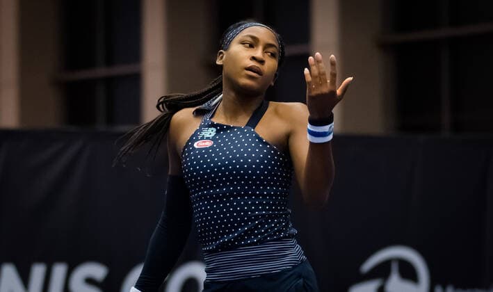 Sport Themen der Woche KW42 Sport Bilder des Tages October 17, 2020, Ostrava, CZECH REPUBLIC: Cori Gauff of the United States in action during the first qualifications round at the 2020 J&T Banka Ostrava Open WTA, Tennis Damen Premier tennis tournament Ostrava CZECH REPUBLIC - ZUMAa181 20201017_zaa_a181_137 Copyright: xRobxPrangex