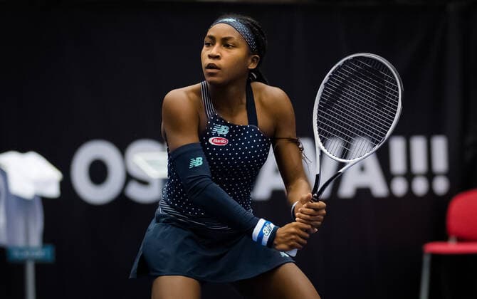 October 17, 2020, Ostrava, CZECH REPUBLIC: Cori Gauff of the United States in action during the first qualifications round at the 2020 J&T Banka Ostrava Open WTA, Tennis Damen Premier tennis tournament Ostrava CZECH REPUBLIC - ZUMAa181 20201017_zaa_a181_138 Copyright: xRobxPrangex