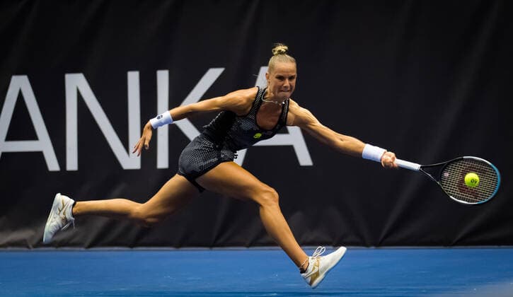 October 17, 2020, Ostrava, CZECH REPUBLIC: Arantxa Rus of the Netherlands in action during the first qualifications round at the 2020 J&T Banka Ostrava Open WTA, Tennis Damen Premier tennis tournament Ostrava CZECH REPUBLIC - ZUMAa181 20201017_zaa_a181_397 Copyright: xRobxPrangex