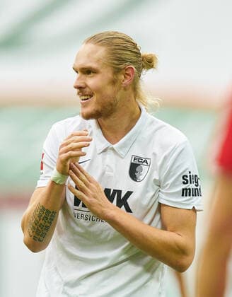 Hans Fredrik JENSEN FCA 24 FC AUGSBURG - RB LEIPZIG 0-2 1.German Football League , Augsburg, October 17, 2020. Season 2020 2021, match day 04,