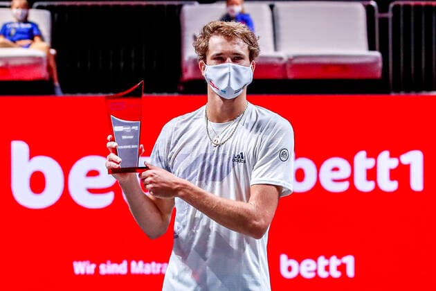 Winner of Bett1HULKS 2020 Alexander ZVEREV GER ATP Ranking No 7, seeded No 1 at the Bett1HULKS Indoors ATP 250 on 18 10 2020 in Cologne LANXESS arena , Germany