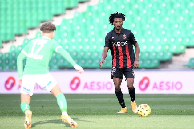 19 KHEPHREN THURAM (NICE) FOOTBALL : Saint Etienne vs Nice - Ligue 1 Uber Eats - 18 10 2020 FEP Panoramic 