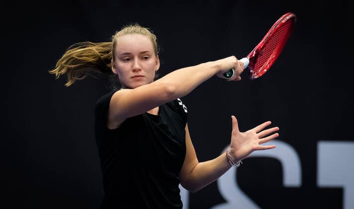 October 18, 2020, Ostrava, CZECH REPUBLIC: Elena Rybakina of Kazakhstan during practice at the 2020 J&T Banka Ostrava Open WTA, Tennis Damen Premier tennis tournament Ostrava CZECH REPUBLIC - ZUMAa181 20201018_zaa_a181_143 Copyright: xRobxPrangex