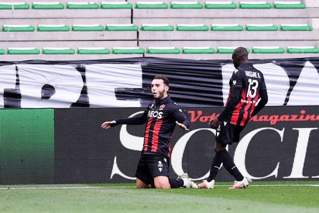 jOIE - 11 AMINE GOUIRI (NICE) FOOTBALL : Saint Etienne vs Nice - Ligue 1 Uber Eats - 18 10 2020 FEP Panoramic 