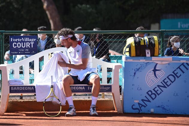 Photo Alessandro Tocco LaPresse October 18, 2020 Santa Margherita di Pula, Cagliari (Italy) Tennis Tennis, Forte Village Sardegna Open In the pic:Marco Cecchinato  Copyright: xToccoxAlessandro LaPressex