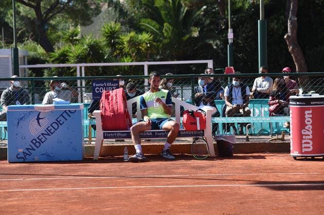 Photo Alessandro Tocco LaPresse October 18, 2020 Santa Margherita di Pula, Cagliari (Italy) Tennis Tennis, Forte Village Sardegna Open In the pic:Laslo Djere  Copyright: xToccoxAlessandro LaPressex