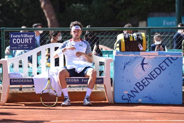 Photo Alessandro Tocco LaPresse October 18, 2020 Santa Margherita di Pula, Cagliari (Italy) Tennis Tennis, Forte Village Sardegna Open In the pic:Marco Cecchinato  Copyright: xToccoxAlessandro LaPressex