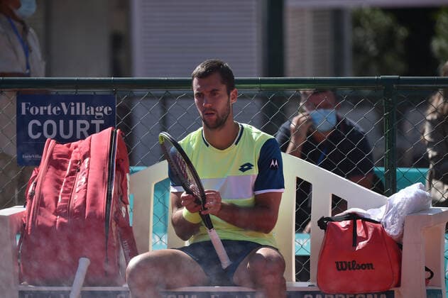 Photo Alessandro Tocco LaPresse October 18, 2020 Santa Margherita di Pula, Cagliari (Italy) Tennis Tennis, Forte Village Sardegna Open In the pic:Laslo Djere  Copyright: xToccoxAlessandro LaPressex