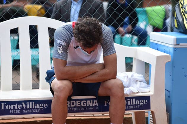 Photo Alessandro Tocco LaPresse October 18, 2020 Santa Margherita di Pula, Cagliari (Italy) Tennis Tennis, Forte Village Sardegna Open In the pic:Marco Cecchinato  Copyright: xToccoxAlessandro LaPressex