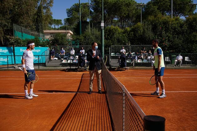 Photo Alessandro Tocco LaPresse October 18, 2020 Santa Margherita di Pula, Cagliari (Italy) Tennis Tennis, Forte Village Sardegna Open In the pic:Marco Cecchinato vs Laslo Djere  Copyright: xToccoxAlessandro LaPressex