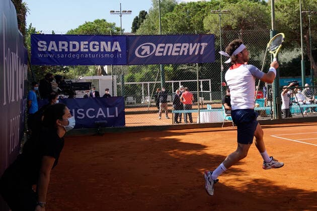 Photo Alessandro Tocco LaPresse October 18, 2020 Santa Margherita di Pula, Cagliari (Italy) Tennis Tennis, Forte Village Sardegna Open In the pic:Marco Cecchinato  Copyright: xToccoxAlessandro LaPressex