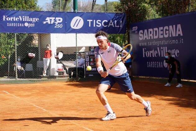 Photo Alessandro Tocco LaPresse October 18, 2020 Santa Margherita di Pula, Cagliari (Italy) Tennis Tennis, Forte Village Sardegna Open In the pic:Marco Cecchinato  Copyright: xToccoxAlessandro LaPressex