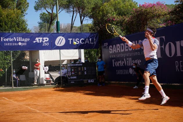 Photo Alessandro Tocco LaPresse October 18, 2020 Santa Margherita di Pula, Cagliari (Italy) Tennis Tennis, Forte Village Sardegna Open In the pic:Marco Cecchinato  Copyright: xToccoxAlessandro LaPressex