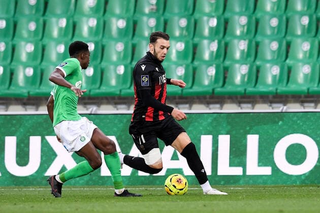 11 AMINE GOUIRI (NICE) FOOTBALL : Saint Etienne vs Nice - Ligue 1 Uber Eats - 18 10 2020 FEP Panoramic 